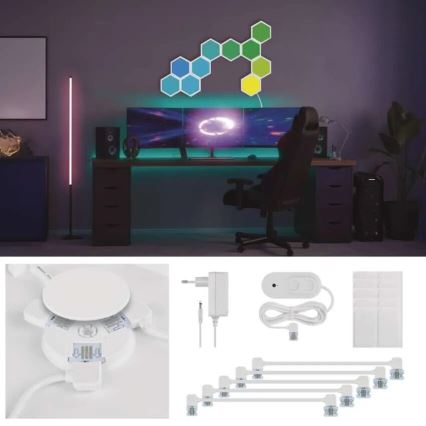 К-кт 10x RGBIC Димируем панел LED/1,9W/230V Wi-Fi Tuya