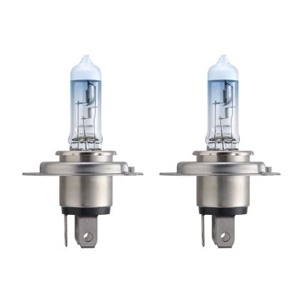 К-кт 2 бр. автомобилни крушки Philips WHITEVISION 12342WHVSM H4 PX26d/60W/55W/12V 3700K +2 позиционни крушки