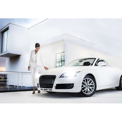 К-кт 2 бр. автомобилни крушки Philips WHITEVISION 12342WHVSM H4 PX26d/60W/55W/12V 3700K +2 позиционни крушки