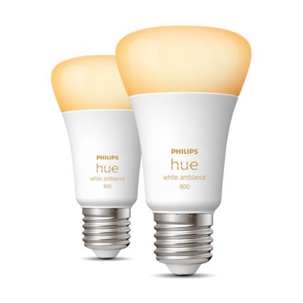 К-кт 2 бр. LED димируеми крушки Philips Hue WHITE AMBIANCE E27/6W/230V 2200-6500K