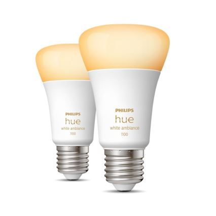 К-кт 2 бр. LED димируеми крушки Philips Hue WHITE AMBIANCE E27/8W/230V 2200-6500K