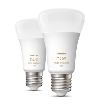 К-кт 2 бр. LED димируеми крушки Philips Hue WHITE AMBIANCE E27/8W/230V 2200-6500K