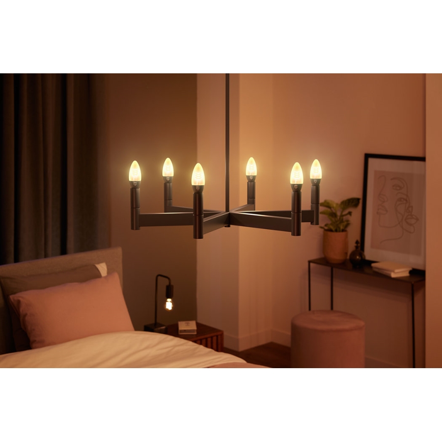 К-кт 2 бр. LED димируеми крушки Philips Hue WHITE FILAMENT E14/4,5W/230V 2100K