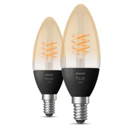 К-кт 2 бр. LED димируеми крушки Philips Hue WHITE FILAMENT E14/4,5W/230V 2100K