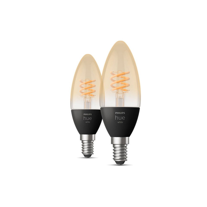 К-кт 2 бр. LED димируеми крушки Philips Hue WHITE FILAMENT E14/4,5W/230V 2100K