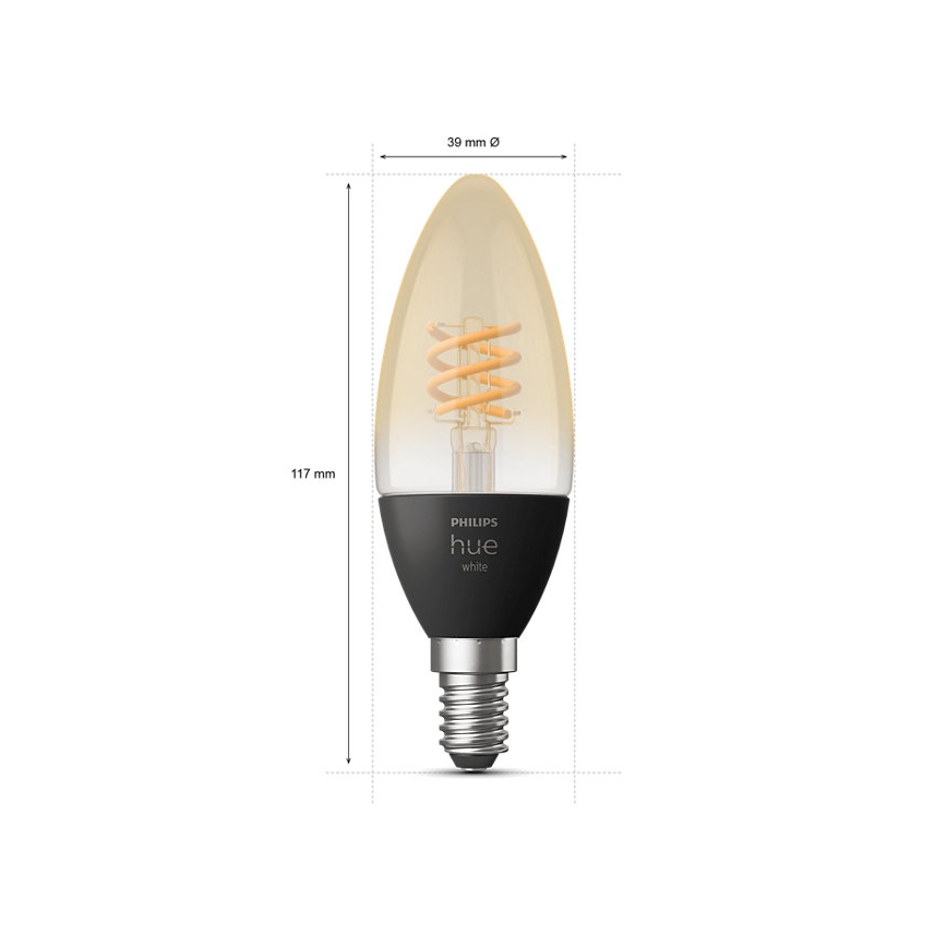 К-кт 2 бр. LED димируеми крушки Philips Hue WHITE FILAMENT E14/4,5W/230V 2100K
