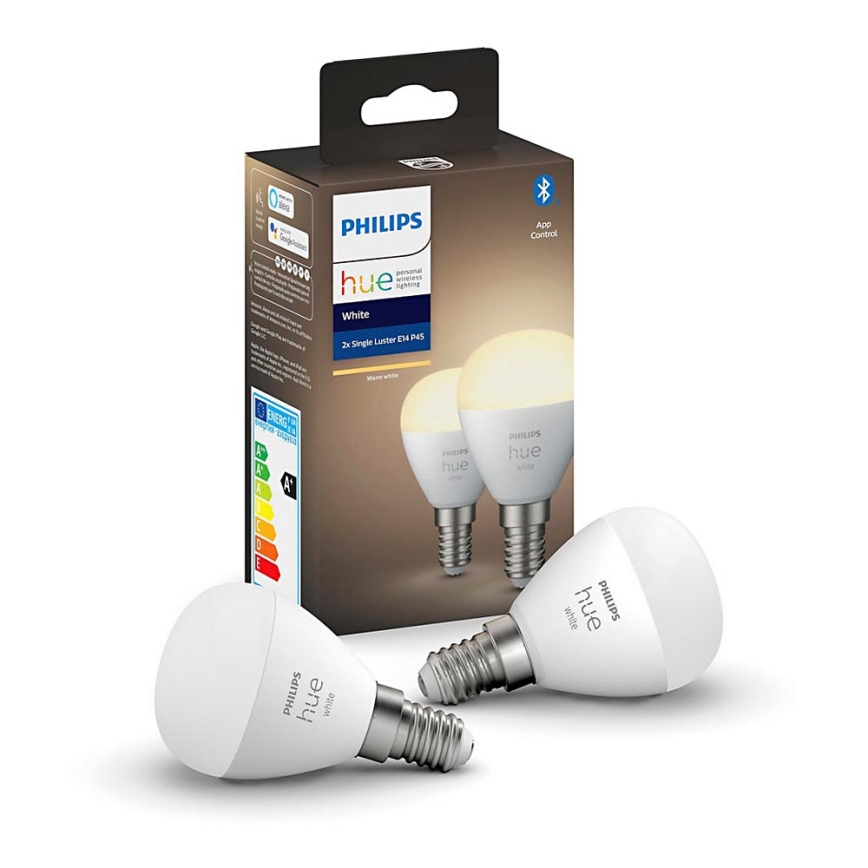 К-кт 2 бр. LED димируеми крушки Philips Hue WHITE P45 E14/5.5W/230V 2700K