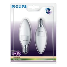 К-кт 2 бр. LED свещ Philips E14/4W/230V - CANDLE