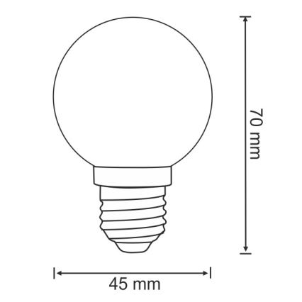 К-кт 2 бр. LED крушки PARTY E27/0,5W/36V зелени 3000K