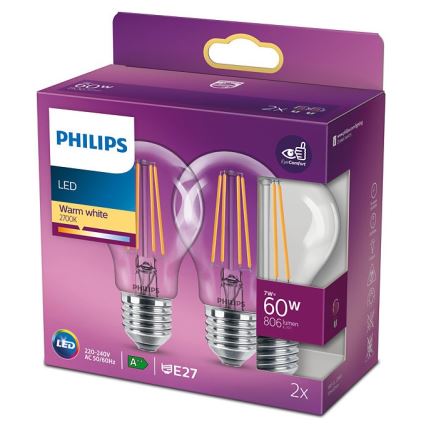К-кт 2 бр. LED крушки VINTAGE Philips E27/7W/230V 2700K
