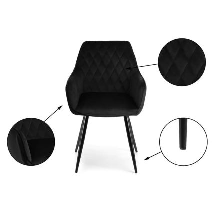 К-кт 2 бр. трапезни столове SAMETTI черен