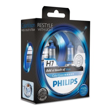 К-кт 2бр. автомобилна крушка Philips COLOR VISION 12972CVPBS2 H7 PX26d /55W/12V 3350K
