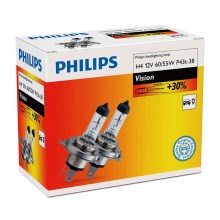 К-кт 2бр. автомобилни крушки Philips VISION 12342PRC2 H4 P43t-38/60W/55W/12V 3200K