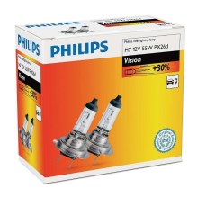 К-кт 2бр. автомобилни крушки Philips VISION 12972PRC2 H7 PX26d/55W/12V 3200K