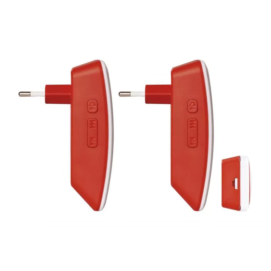 К-кт 2бр. безжични звънци за контакт 230V IP44