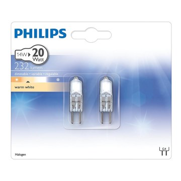 К-кт 2бр. халогенни крушки Philips G4/14W/12V 2900K