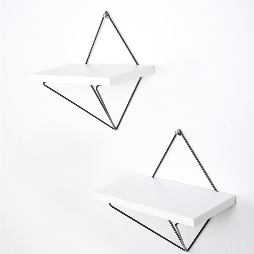 К-кт 2бр. етажерки 14x30 cм бял