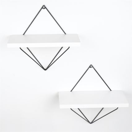 К-кт 2бр. етажерки 14x30 cм бял