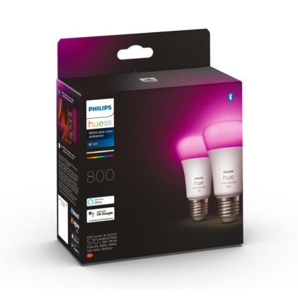 К-кт 2бр. LED димируеми крушки Philips Hue White And Color Ambiance A60 E27/6,5W/230V 2000-6500K