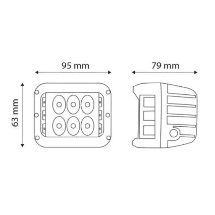 К-кт 2бр. LED прожектор за автомобил CREE LED/27W/10-30V IP67