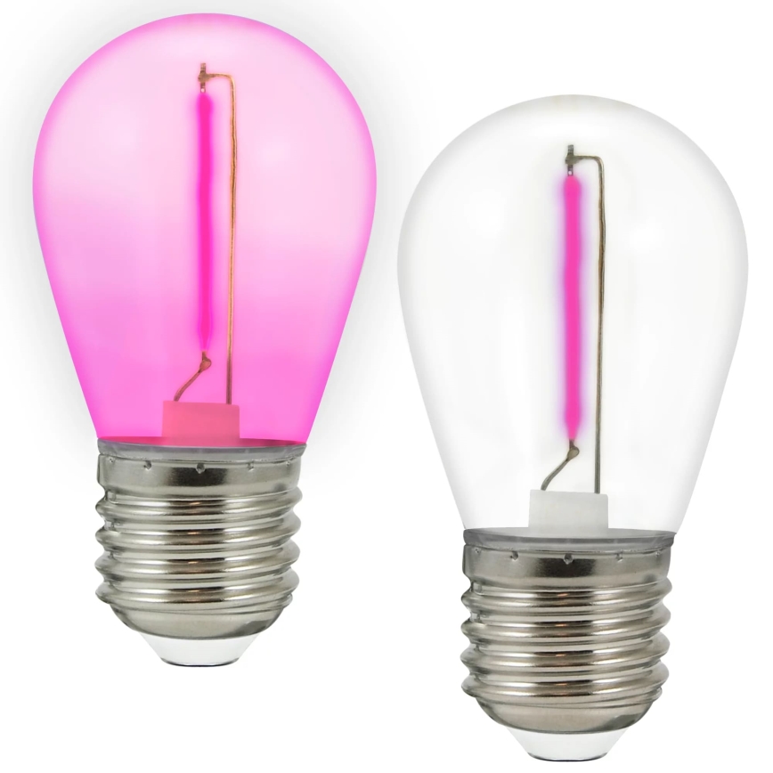 К-кт 2бр. LED крушки PARTY E27/0,3W/36V лилав