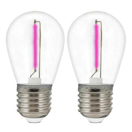 К-кт 2бр. LED крушки PARTY E27/0,3W/36V лилав