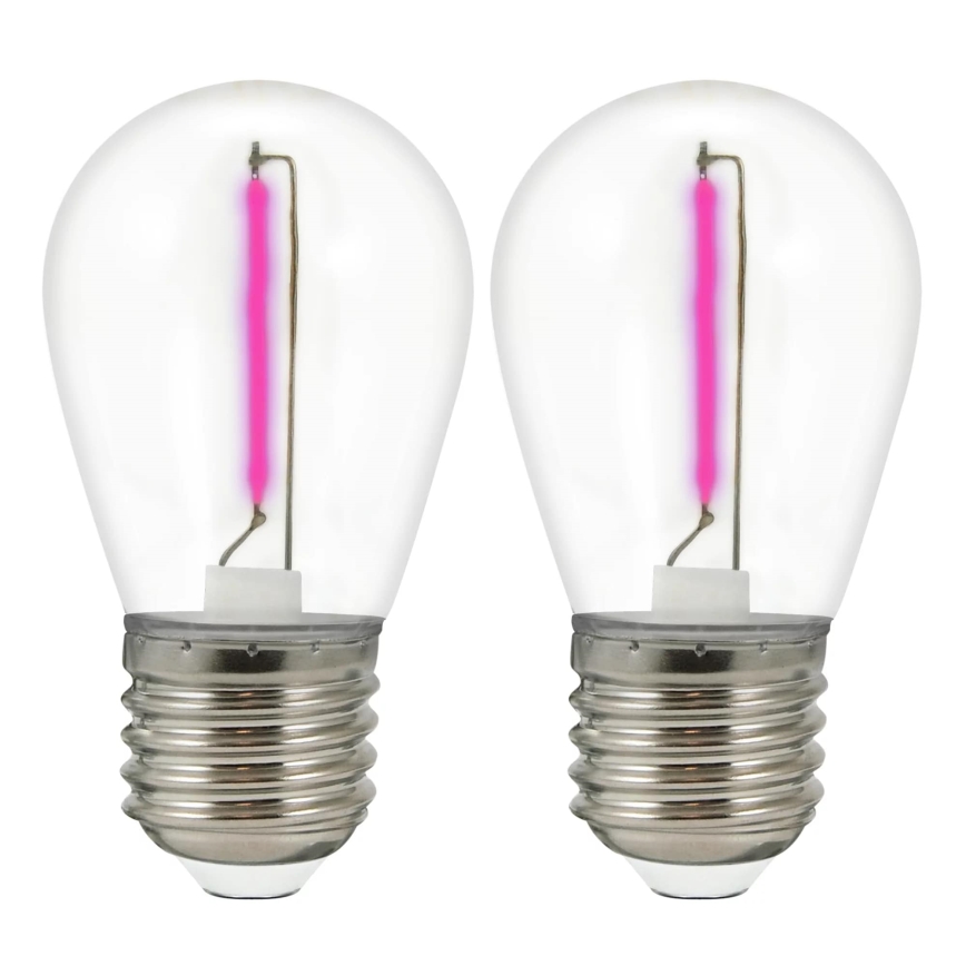 К-кт 2бр. LED крушки PARTY E27/0,3W/36V лилав