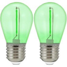 К-кт 2бр. LED крушки PARTY E27/0,3W/36V зелен
