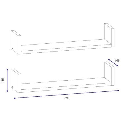 К-кт 2бр. рафтове IRIS 14,5x63 cм бели