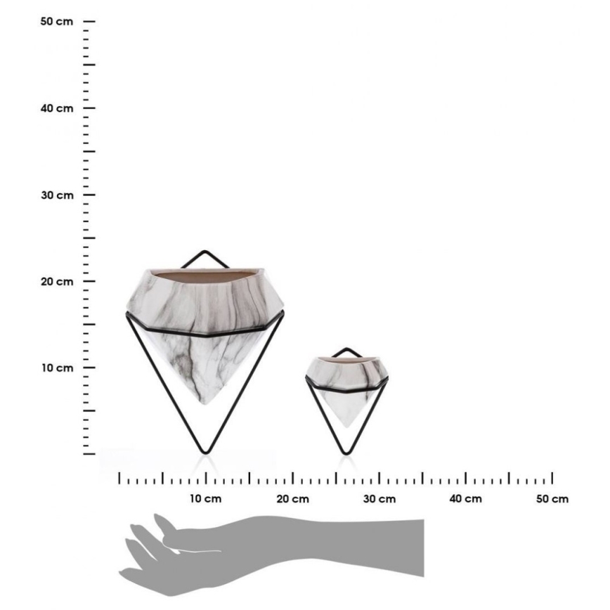 К-кт 2бр. саксии за стена SEMELA 23x20 см черни