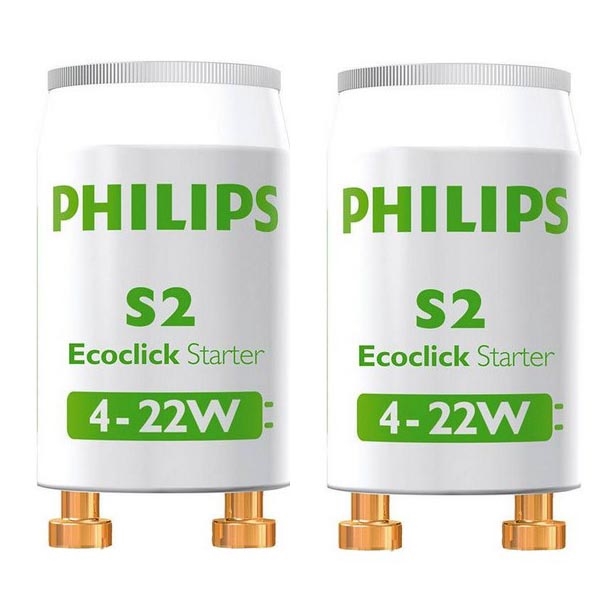 К-кт 2бр. стартер за флуоресцентни крушки Philips S2 4-22W