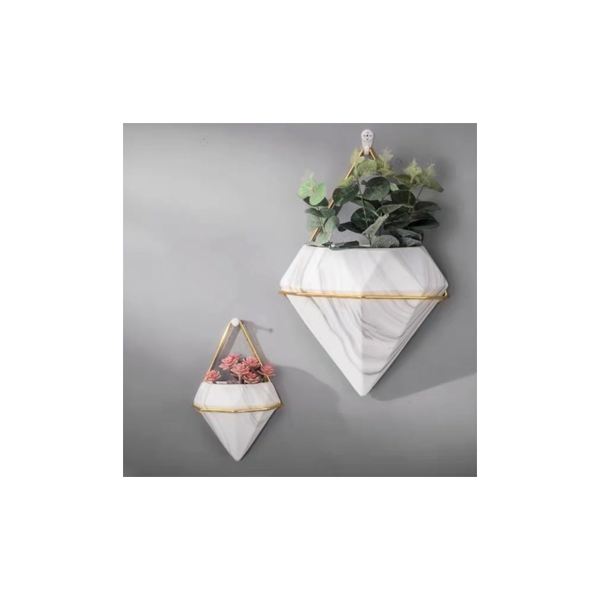 К-кт 2бр. стенни саксии SEMELA 23x20 см златисти