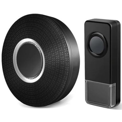 К-кт 2x Безжичен звънец за контакт 230V 1xA23 IP55 черен