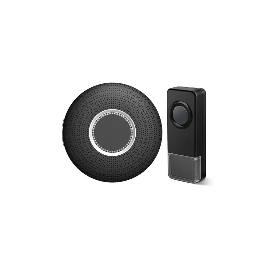 К-кт 2x Безжичен звънец за контакт 230V 1xA23 IP55 черен