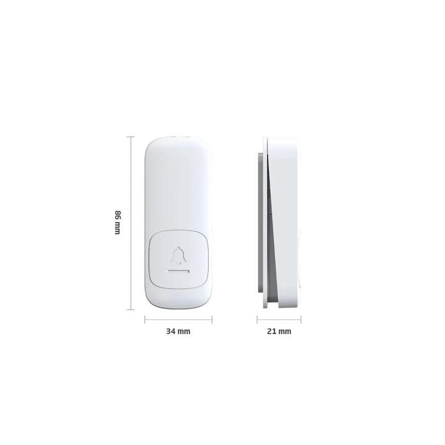 К-кт 2x Безжичен звънец за контакт кинетичен 230V черен