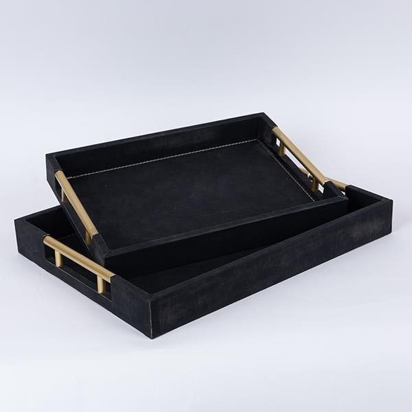 К-кт 2x Декоративен поднос 40x30/34x24 cm черен