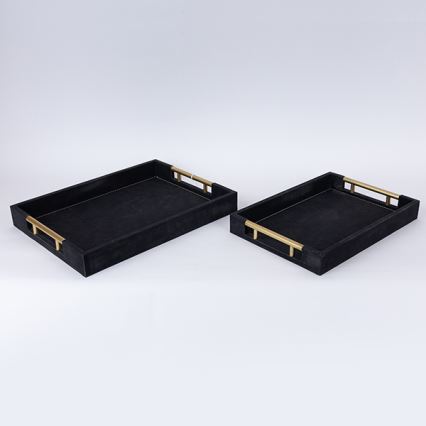К-кт 2x Декоративен поднос 40x30/34x24 cm черен