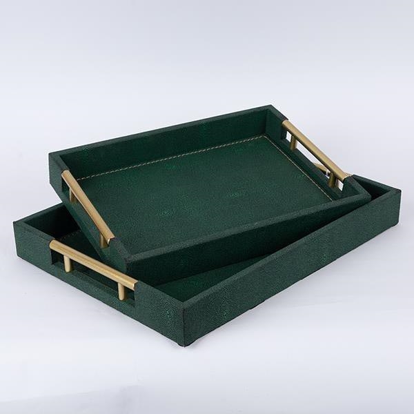 К-кт 2x Декоративен поднос 40x30/34x24 cm зелен