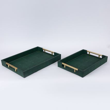 К-кт 2x Декоративен поднос 40x30/34x24 cm зелен