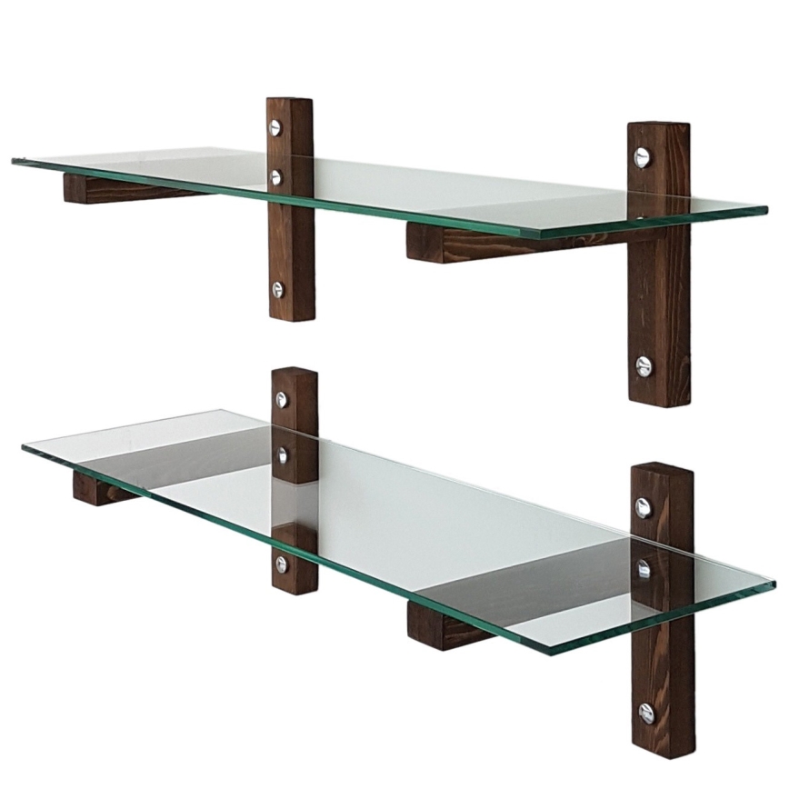 К-кт 2x Етажерка 25x85 см бор/прозрачен