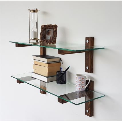 К-кт 2x Етажерка 25x85 см бор/прозрачен