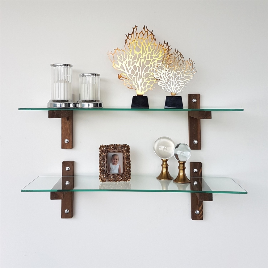 К-кт 2x Етажерка 25x85 см бор/прозрачен