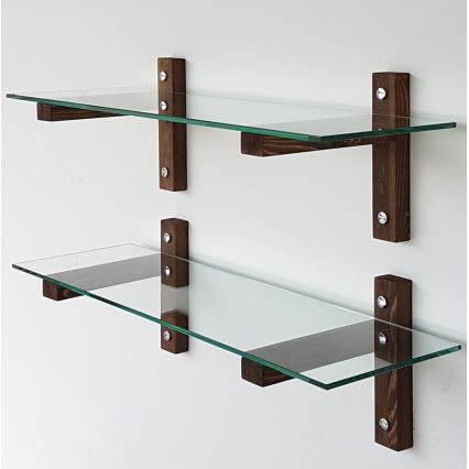 К-кт 2x Етажерка 25x85 см бор/прозрачен