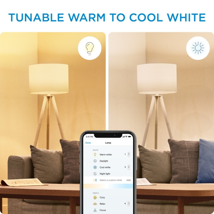 К-кт 2x LED Димируема крушка C37 E14/4,9W/230V 2700-6500K CRI 90 Wi-Fi - WiZ