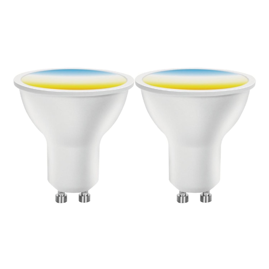 К-кт 2x LED Димируема крушка MESH Интелигентен GU10/6,5W/230V 2700-6500K + дистанционно управление - Aigostar