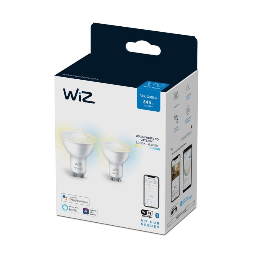 К-кт 2x LED Димируема крушка PAR16 GU10/4,7W/230V 2700-6500K CRI 90 Wi-Fi - WiZ