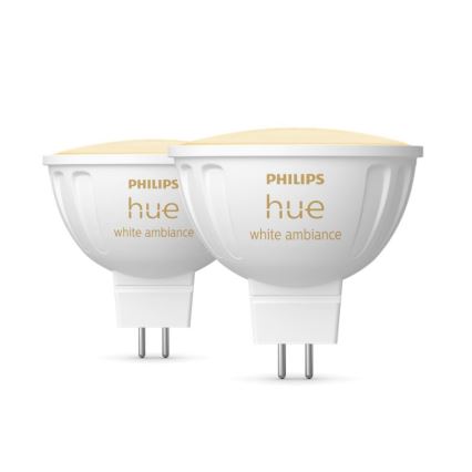 К-кт 2x LED Димируема крушка Philips Hue White Ambiance GU5,3/MR16/5,1W/12V 2200-6500K