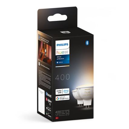 К-кт 2x LED Димируема крушка Philips Hue White Ambiance GU5,3/MR16/5,1W/12V 2200-6500K