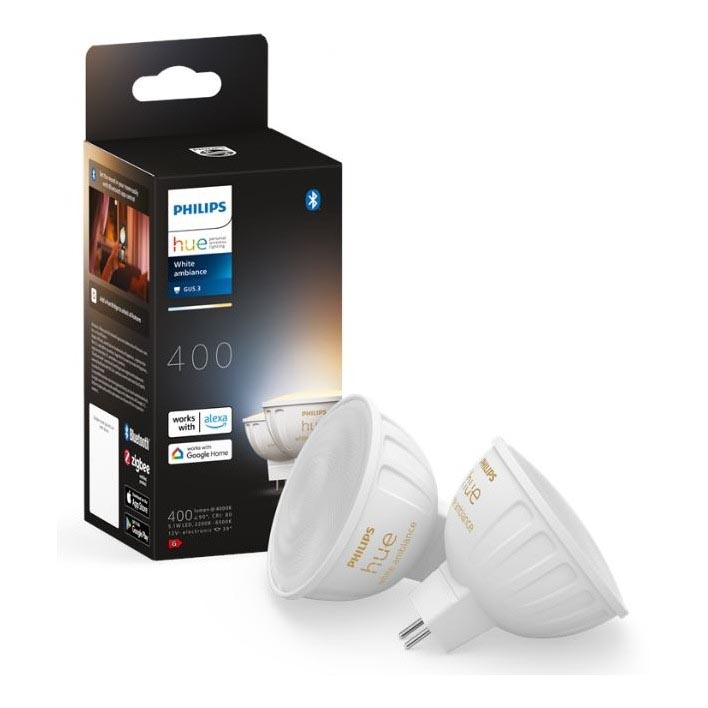 К-кт 2x LED Димируема крушка Philips Hue White Ambiance GU5,3/MR16/5,1W/12V 2200-6500K