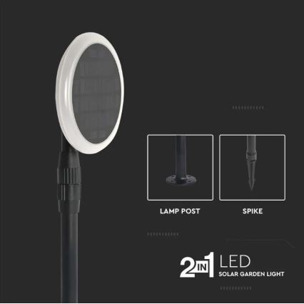К-кт 2x LED Регулируема соларна лампа GARDEN LED/3W/5V 42-80 см 4000K IP65
